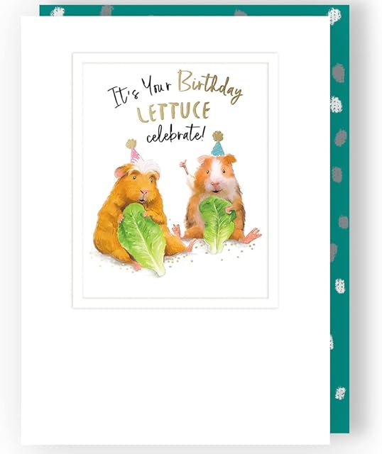 Second Nature Ha-Pea-Days! 'Guinea Pigs With Lettuce' Lettuce Celebrate Birthday Greeting Card