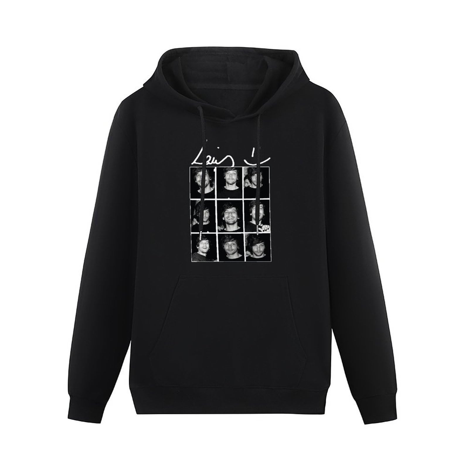 Louis Tomlinson Signature Hoodies Long Sleeve Pullover Loose Hoody Sweatershirt Black S
