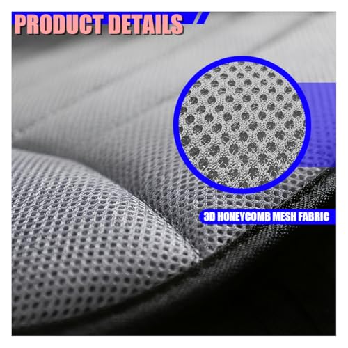QEUOBUE Car Seat Cushion, Breathable 3D Air Mesh Car Front Seats Bottom Cover for Comfortable Driving, Soft Non-Slip Auto Interior Driver Seat Protector for Home, Office, Truck(Gray) by QEUOBUE - Used condition - Image 6