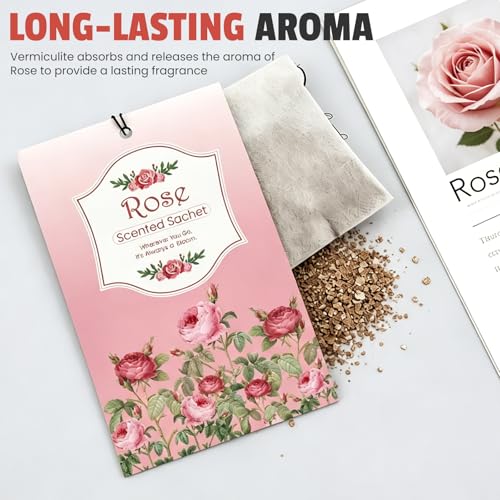 Image of FURWEY 16 Packs Rose Scented Sachets, Long Lasting Sachet Bag