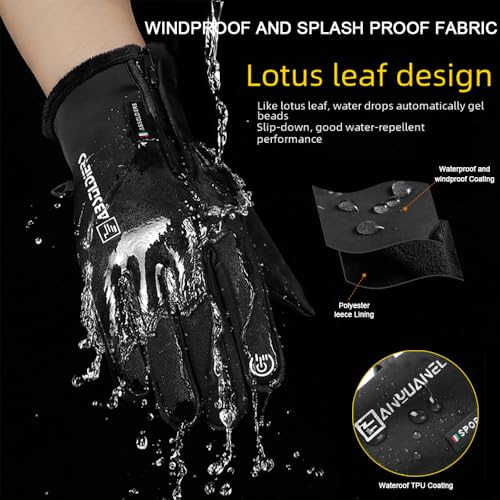 WANSENAMZ Luvas quentes de inverno para homens e mulheres, luvas de tela sensível ao toque, resisten