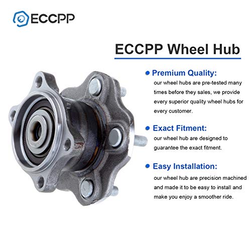 Eccpp Rear Wheel Hub And Bearing Assembly 512201 Fit For 2002-2006 Nissan Altima Quest Maxima Replacement For 5 Lugs With Abs 4 Bolt Flange #TOP2