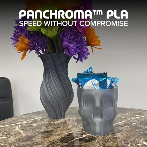 Image of Polymaker Panchroma PLA Dark Grey 3D Printer Filament, 1.75mm, 1kg Spool, Easy to Print, High Speed Printing, Tangle Free, AMS Compatible, Perfect for Toys, Decor, Miniatures, Models & Cosplay