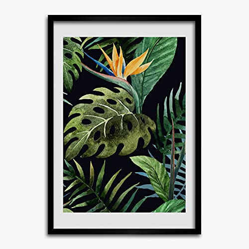 Peinture 40x60 cm motif hawaïen avec cadre en bois MDF de qualité supérieure Tulup