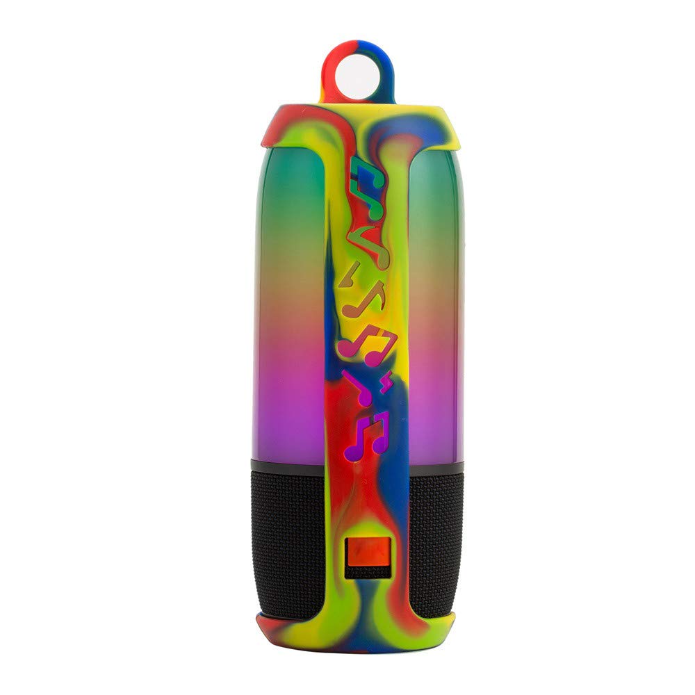 CRUVURBI Portable Silicone Case Cover for Jbl Pulse 3 Bluetooth Speaker Pulse 3 Colorful Musical Notes Protective Cover (Multicolor)
