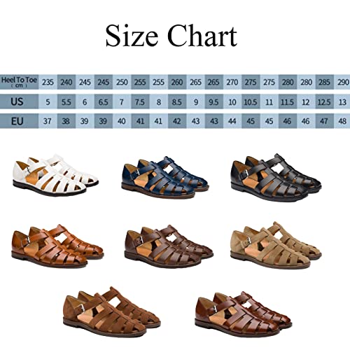 European and Amenrican Mens Fisherman Sandals,Summer Leather Casual Baotou Breathable Fisherman Shoes.2