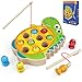 BelleStyle Jouet Montessori de 2 Ans, Bois Jouets de Peche Magnetique, Jeux Montessori Jeu de Magnetique Pêche Puzzle en Bois Jeux Société Poissons Educatif Jouet pour Enfant 2 3 4 5 Ans