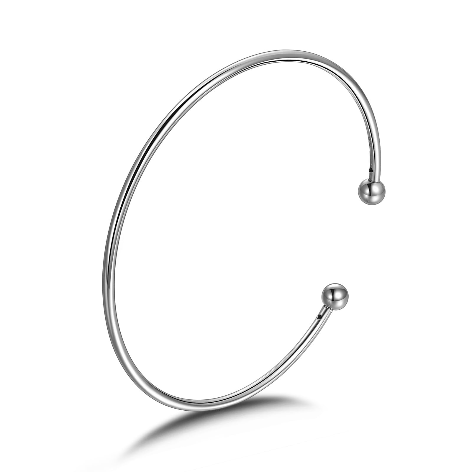 VENACOLYBangles for Women 925 Sterling Silver Adjustable Open Bangle Bracelets for Women Jewelry Gifts
