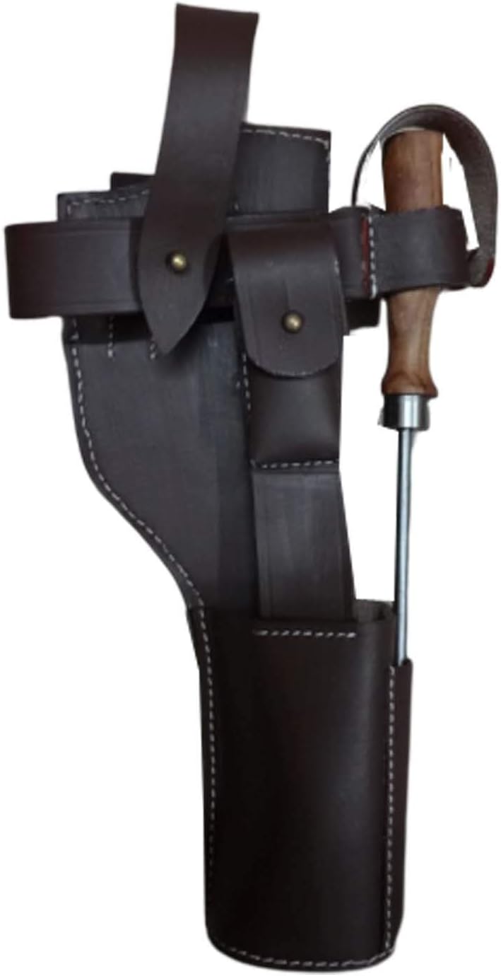 warreplica German C96 Broomhandle Mauser Brown Leather Holster w/Cleaning Rod - Reproduction