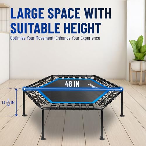 Image of Yes4All Rebounder Trampoline for Adults, 48-Inch, 350 LBS Stable & Silent Exercise Trampoline for Rebounding, Jumping Cardio