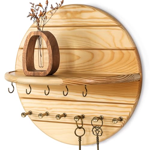 Rebee Vision Pine Wood Key Holder Wall Mount Decorative –