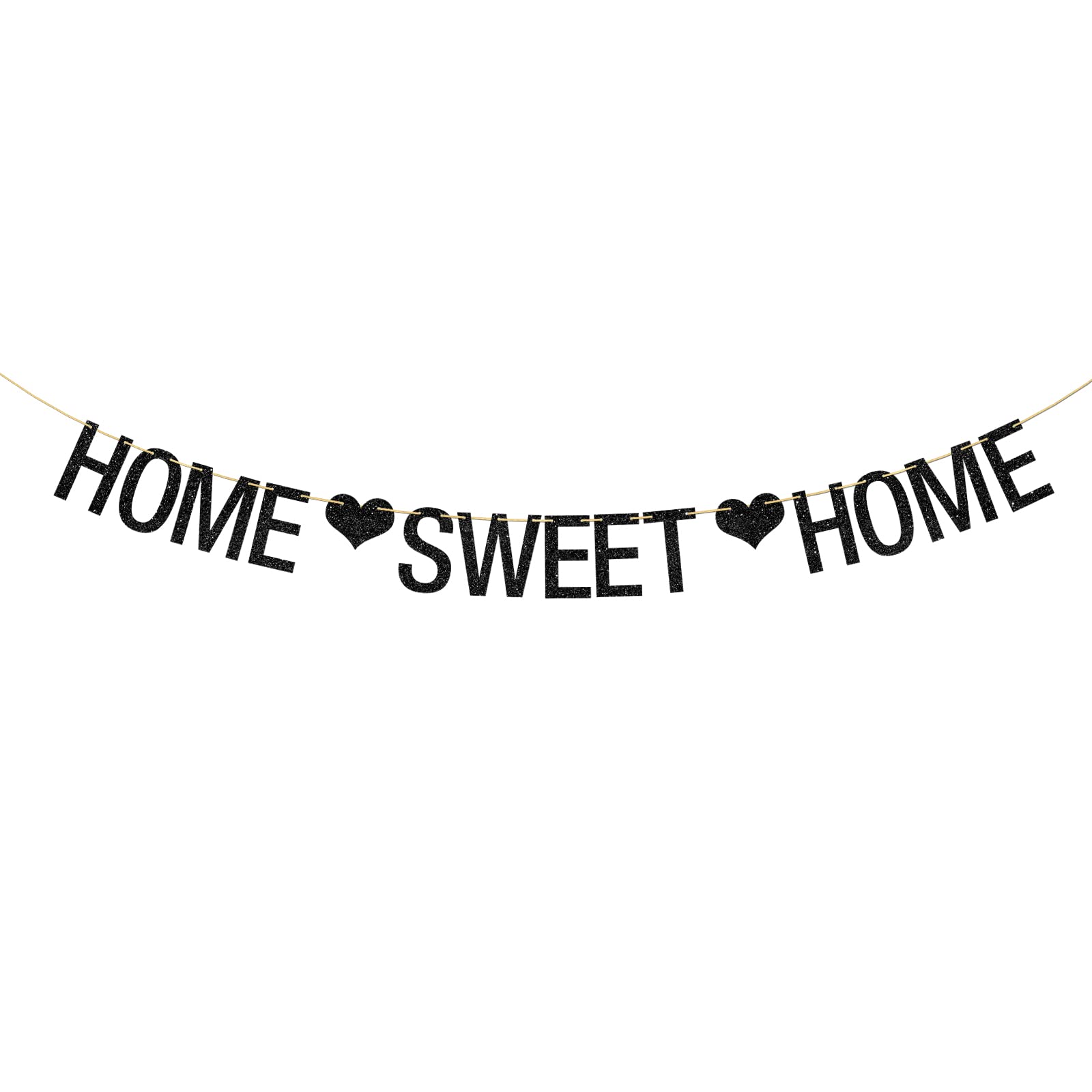Home Sweet Home Banner, Welcome Home Party Decorations, Family Party Photo Booth Props Sign, Housewarming Decors, Black Glitter