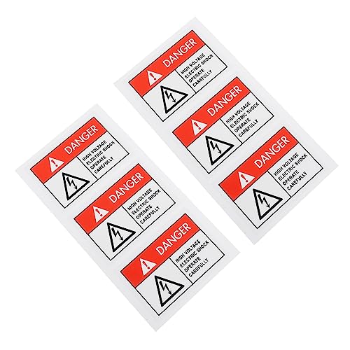 VOSAREA 6Pcs Electric Shocks Warning Sticker Decal Safety Label for Equipment Easy to Apply Design for Warehouses Offices Schools and