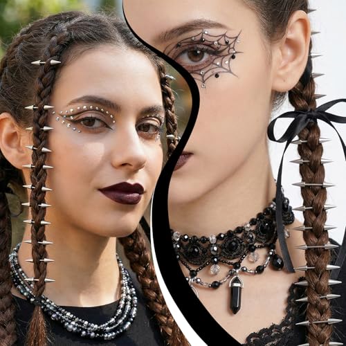 Pinzas para cabello punk Nogeqi 20 piezas plata miniatura 2