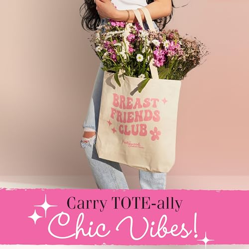 Hollywood Fashion Secrets Breast Friends Club Tote Bag, Reusable, Multi-purpose, Large Shoulder Bag, 1-pack2