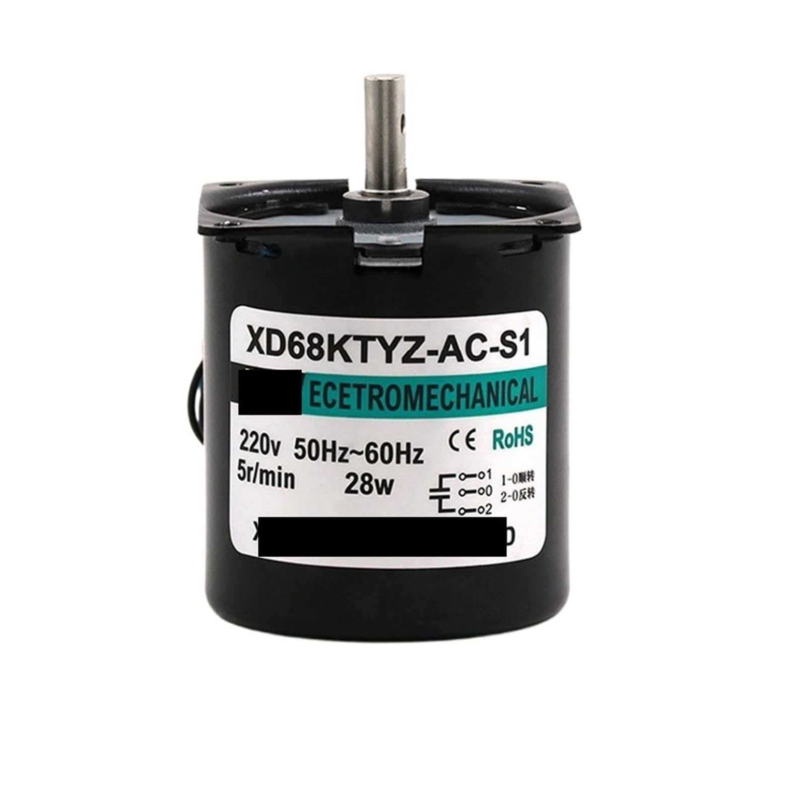 MGIMGFKZD Synchronous Motor 68KTYZ AC Motor 220V 2.5rpm -110rpm Center Shaft Motor Slow Speed Machine 28W Permanent Magnet synchronous Motor(2.5rpm)