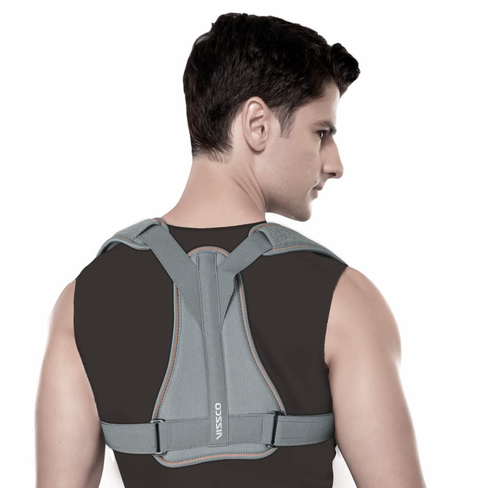 Vissco Clavicle Brace With Shoulder Sleeve for Clavicle fracture, Acromioclavicular joint and sternoclavicular joint injury - Large (Grey)-image-30