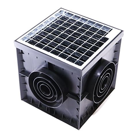 300X300mm Hofablauf mit sifon B125 12,5 Tonnen Entwässerung Gully Hofsinkkasten. Maschenrost aus Stahl verzinkt Cover