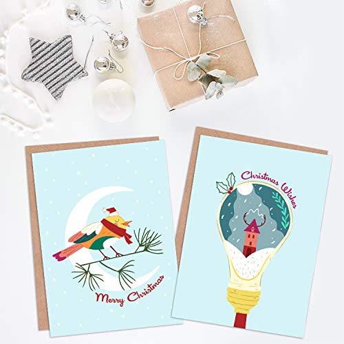 Wee Blue Coo Festive Cute and Quirky Christmas Card Pack, Pack of Cards, 17.5 x 12.5 cm - Image 2