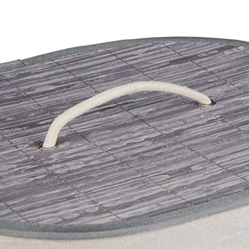 Relaxdays Cesto Portabiancheria in Bambù, Ovale