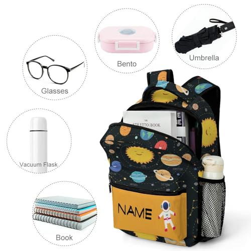 Custom Galaxy Planet Sun Astronaut Kid Backpack Personalized Kid's Name Text Children School Bag Customized Bookbag Backpack for Boys Girls Student4