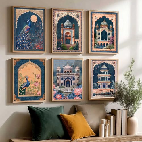 Image of kotart Pichwai Art Paintings with Frame for Home Decoration - Traditional Framed Painting for Living Room Bedroom Office Decor - Painting for Wall Decoration - (19X25 INCH, G)