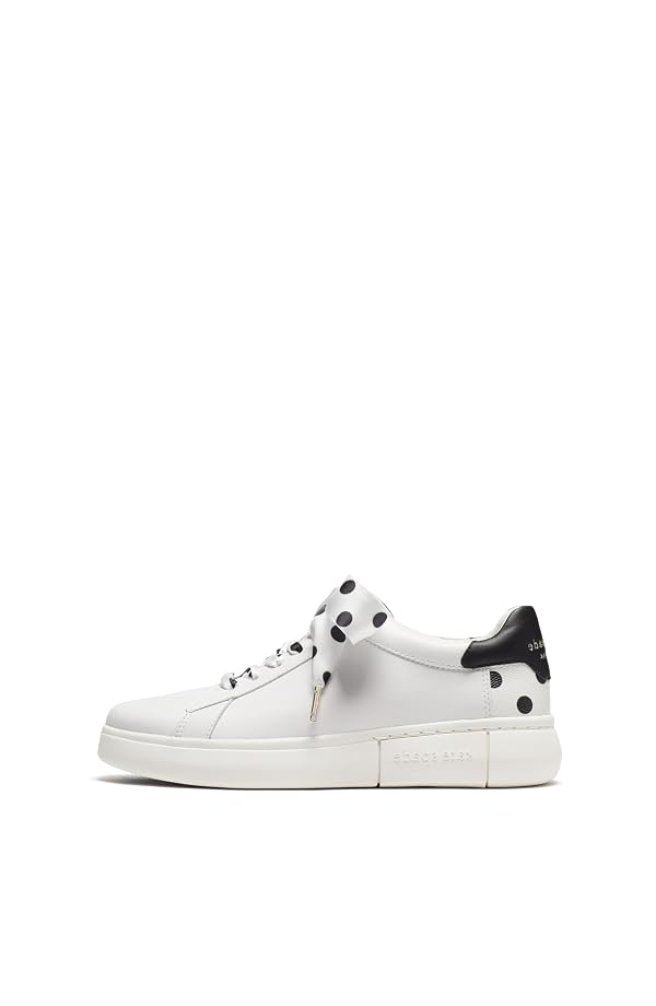 kate spade new york Women's Lift Lace Up Sneaker, Optic White/Black, 7 by kate spade new york - Used condition - US$87.00