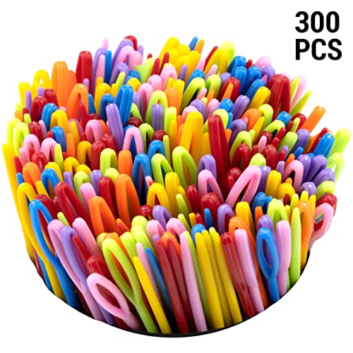 Image of 300 Pieces Plastic Sewing Needles 3.5 Inch 9CM Length Large Eye Blunt Sewing Needles Craft Learning Needles Safety Lacing Needles Plastic Yarn Needles for Kids Hand Sewing Knitting Crochet Darning