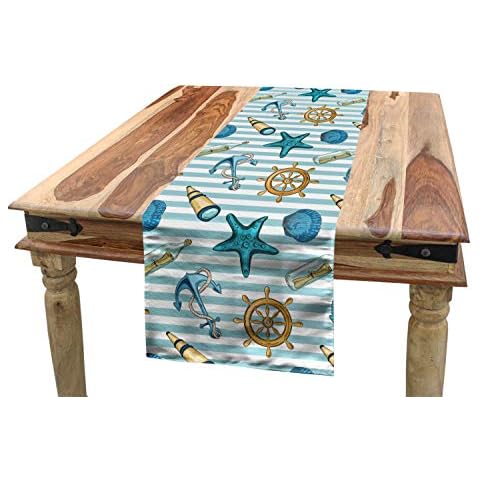 Camino de Mesa Náutico ABAKUHAUS, Ancla De La Rueda De Estrella De Mar, 40 x 300 cm Cover