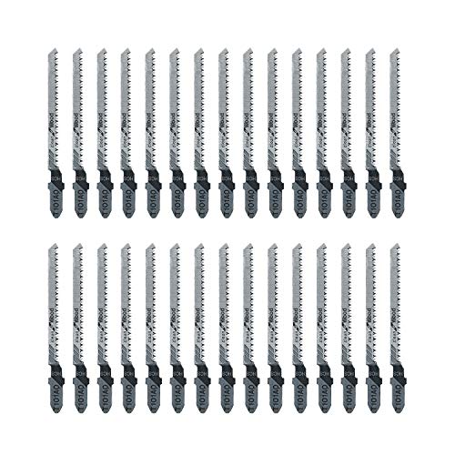 Tarose 30-Piece T101Ao 3-1/4 Inch 20 Tpi Assorted T-Shank Scrolling Jig Saw Blades Set For Clean Cutting Wood #TOP1
