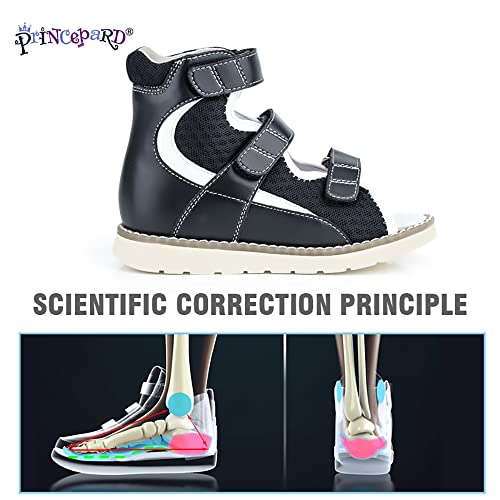 princepard Orthopedic Shoes for Kids, Corrective Summer Toddlers High Top White Sandals for Children with Arch and Ankle Support,Anti-slip Soles3