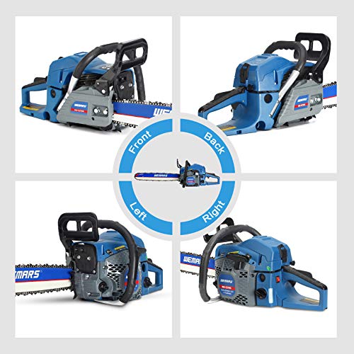 WEMARS Gas Chainsaw 52cc 18 Inch Power Chain Saw 2-Cycle Handed Petrol Chainsaws Gasoline Chain Saws Garden Tool for Cutting Wood Outdoor Home Farm Use