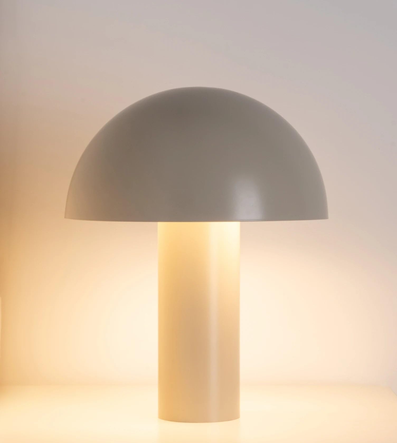 NEONA TIO Tischleuchte Schwarz Eisen Retro Pilzdesign, Tischlampe E14 Fassung Verstellbarer Kopf, Nachttischlampe Sideboard Schreibtisch (Sand)