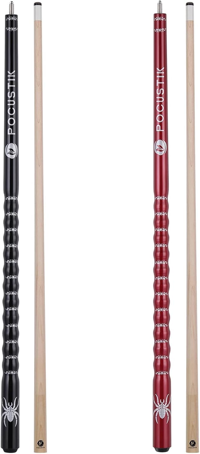 POCUSTIK Set of 2 Pool Cues 58" 2-Piece Billiards Sticks House Bar Low Deflection Maple Cue Sticks for Men Women : Sports & Outdoors