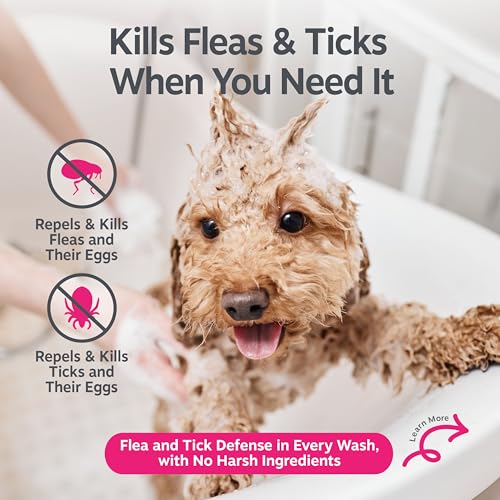 Image of Zesty Paws Flea and Tick Shampoo for Dogs - Veterinarian Formulated Flea Shampoo for Dogs to Kill Fleas, Ticks & Their Eggs - Soothes Itchy & Irritated Dog Skin - Cedarwood, Rosemary & Peppermint Oil