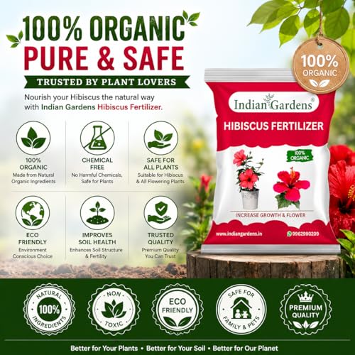 Image of Indian Gardens - Hibiscus Organic Fertilizer (5 Kg) | Flowering Plant Fertilizer |Organic Plant Food For Flowering | Healthy Stems And Strong
