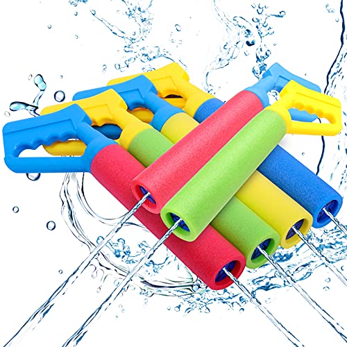 6-Pack Foam Water Blaster, Water Squirt Guns, Shooting Up to 30 Feet Outdoor Swimming Pool Summer Fun Party Games Water Toys Water Gun for Kids Teens Adults