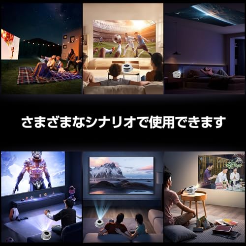 undefined Philoent プロジェクター 家庭用 小型 【1080P 8K対応&HDR高ダイナミック画質&1400Ansi 】Android TV 14.0搭載 HiFiスピーカー内蔵 天井 静音 0.5M短距離投影 WiFi6 Bluetooth5.4 350"大画面 自動台形補正 ホームシアター 取り外し可能なベース プレゼントHDMI/スマホ/PC/DVD/Switchなどに対応 の商品画像 6