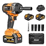Adedad 1000N.m Cordless Impact Wrench, 1/2 inch Impact Gun with 2x 4.0Ah Li-ion Batteries and Charger, 3 Variable Speeds High Torque impact wrench for automotive and construction