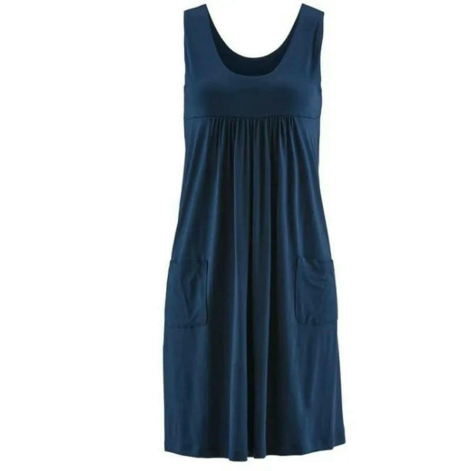 Abito Donna Estivo Senza Maniche A Righe da Longuette Ampio Casual Leggero Indossare Ogni Giorno E in Vacanza-bianco-4xl