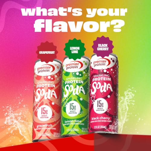 Image of Premier Protein Sparkling Protein Soda Variety Pack, 15g Whey, 12 Pack
