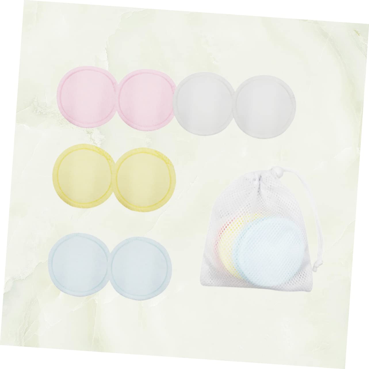 Outanaya Pure Cotton Makeup Remover Pads Set 8pcs Reusable Washable Facial Makeup Remover Wipes for Sensitive Skin