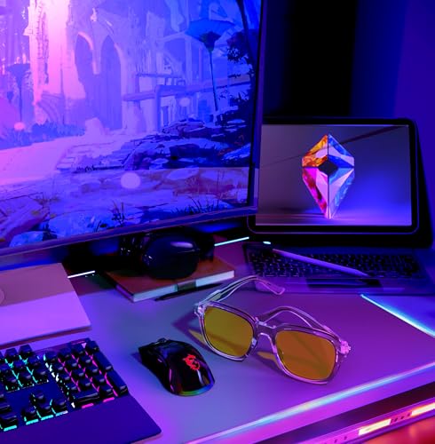 Image of VISOONE Gaming Glasses Blue Light Blocking Oversized Square Computer Eyewear Men Women Bennett