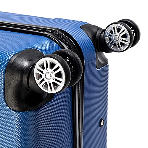 Expandable Spinner Wheel Luggage 3 Piece Set Suitcase Hardshell Lightweight TSA Lock 3-in-1 Portable ABS Trolley Case 20" / 24" / 28" Dark Blue3