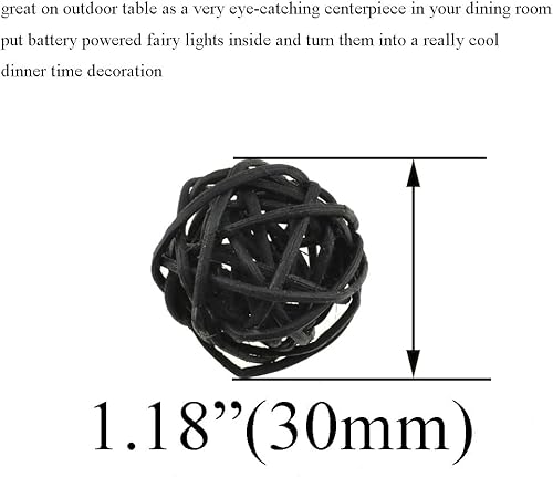 Miniatura 2 de HAHIYO Bolas de mimbre de mimbre de 1.181 in de diámetro, bien construidas, permanecen apretadas, magníficas tonalidades de color, espacio de