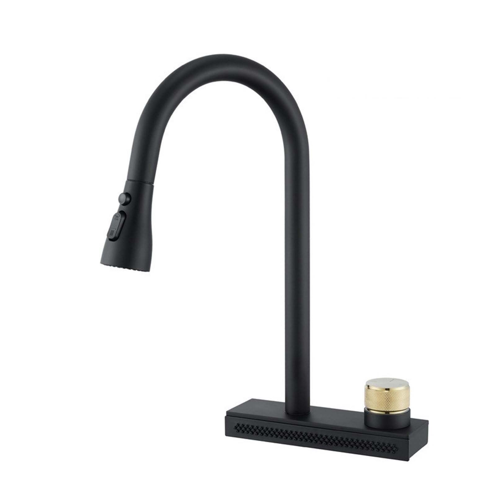 Robinet de cuisine cascade extractible mitigeur haut de gamme noir et gris