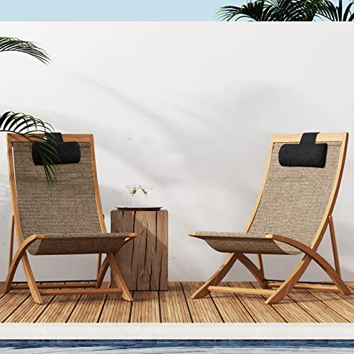 2 Pcs Headrest Pillow For Patio Chaise Lounge Outdoor All Weather Patio Chaise Lounge Chair Head Rest Cushion Lounge Pillow Recliner Pillows For Head And Neck Quick Drying Chair Pillows (Black) #TOP4