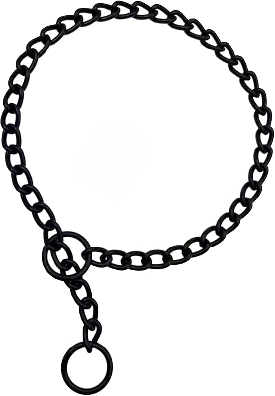 Coleira Martingale de Corrente para Cães em Aço de Liga Preta Hicost (XL)
