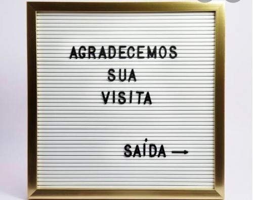 Quadro Letreiro Decorativo, Com Letras Removíveis 31x1,5x31 (branco com dourada)