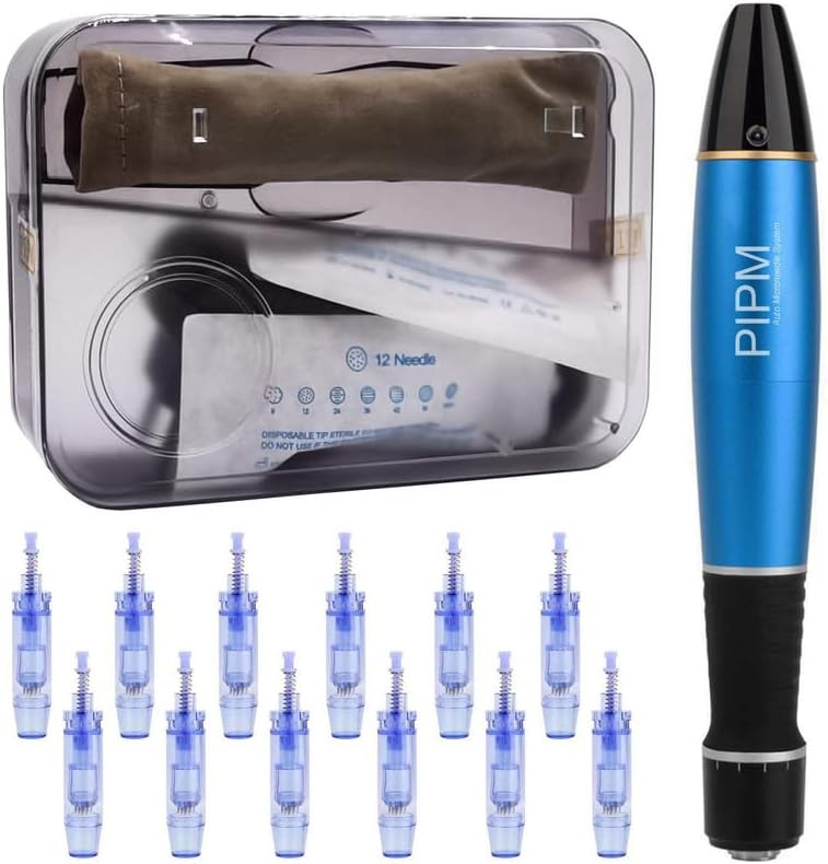 Dr Derma Pen Ultima A1W - Authentic Multi-Function Wireless Derma Beauty Pen - Trusty Skin Care Tool Kit - 12pins х2 (0.25mm) +Round Nano x10(0.25mm) Cartridges
